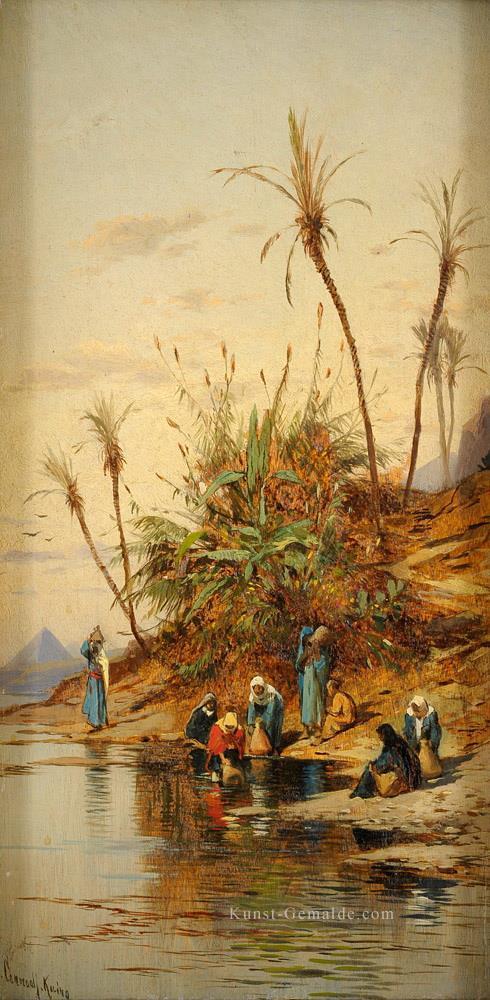 Wasserholerinnen bei gizeh Hermann David Salomon Corrodi orientalistischer Kulisse Ölgemälde
